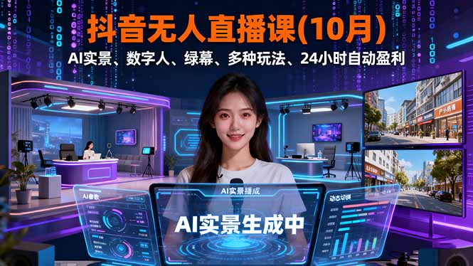 抖音无人直播课(10月-AI网创资源网