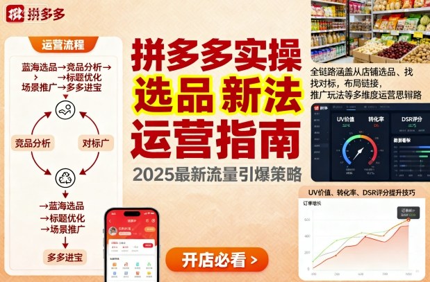 王校长9月12拼多多实操新玩法，全链路涵盖从店铺选品、找对标，布局链接，推广玩法等多维度运营思路(更新)-AI网创资源网